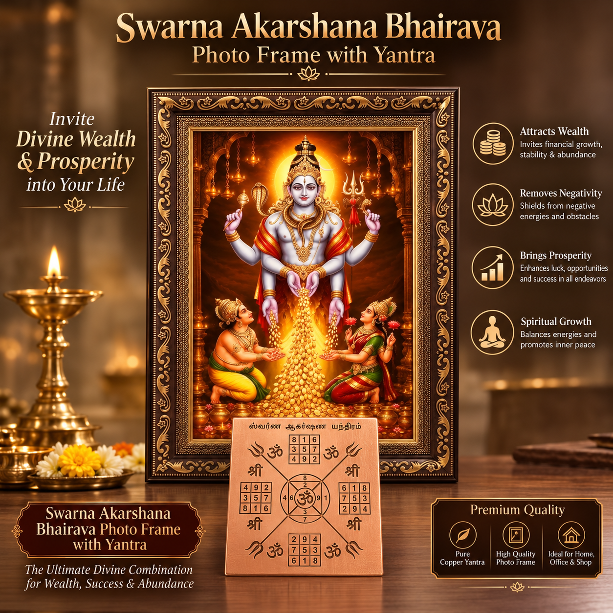 Swarna Akarshana Bhairava Photo & Yantra