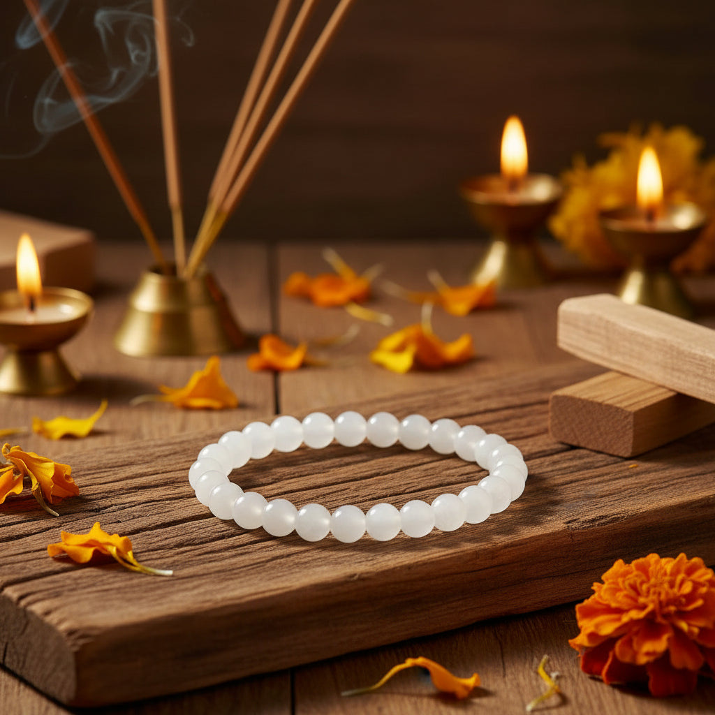 White Moonstone Bracelet with Lab Tested Certificate